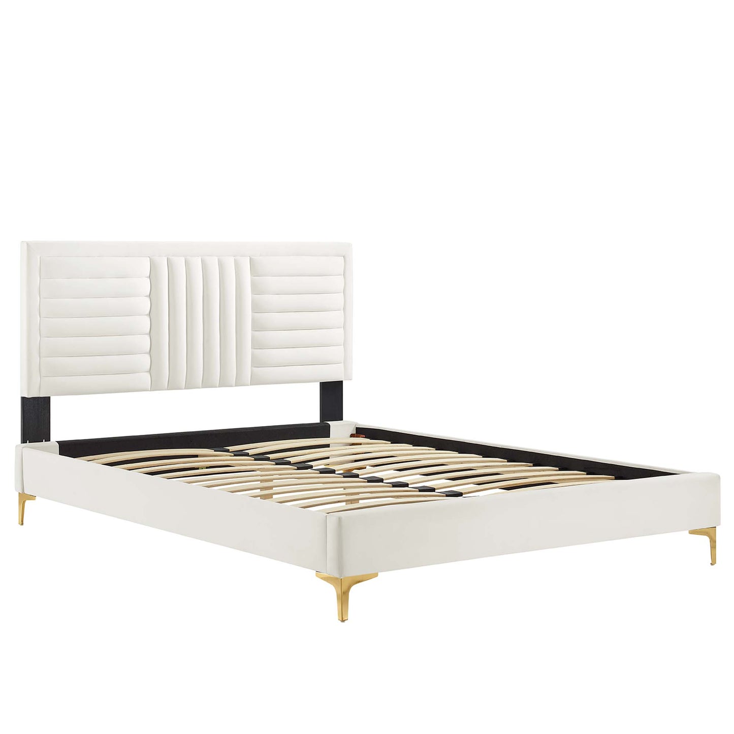 Sofia Channel Tufted Performance Velvet King Platform Bed