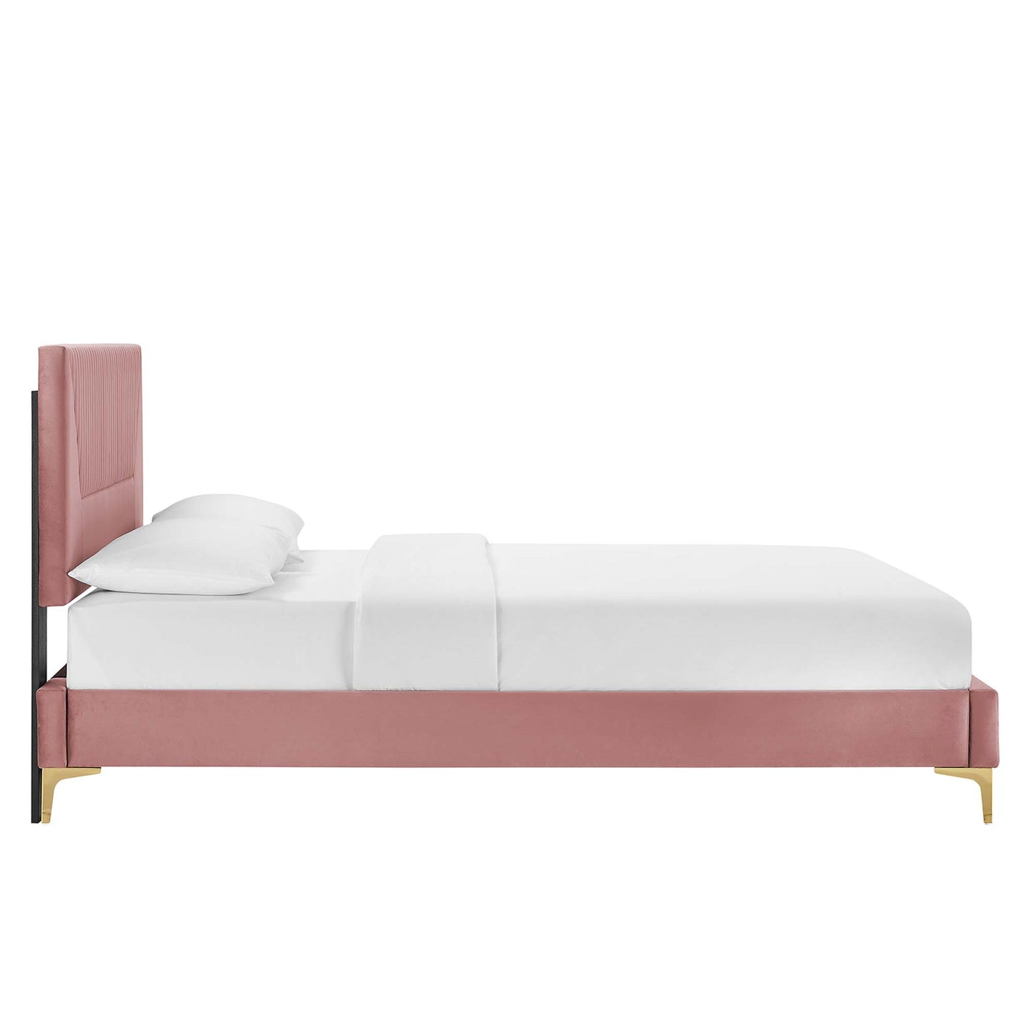 Yasmine Channel Tufted Performance Velvet King Platform Bed