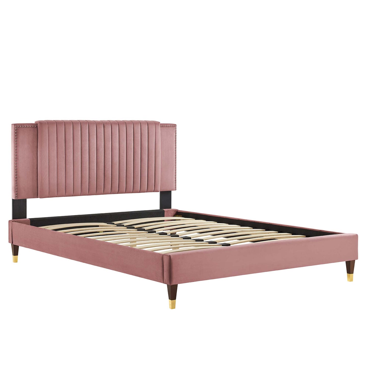 Zahra Channel Tufted Performance Velvet King Platform Bed