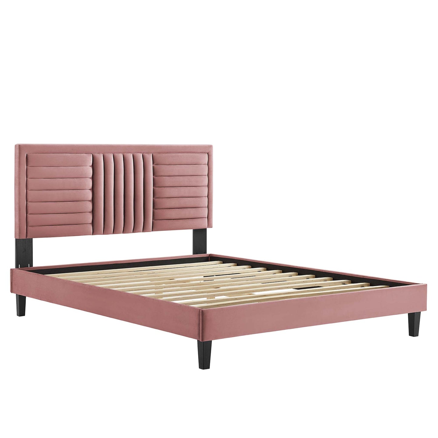 Sofia Channel Tufted Performance Velvet King Platform Bed