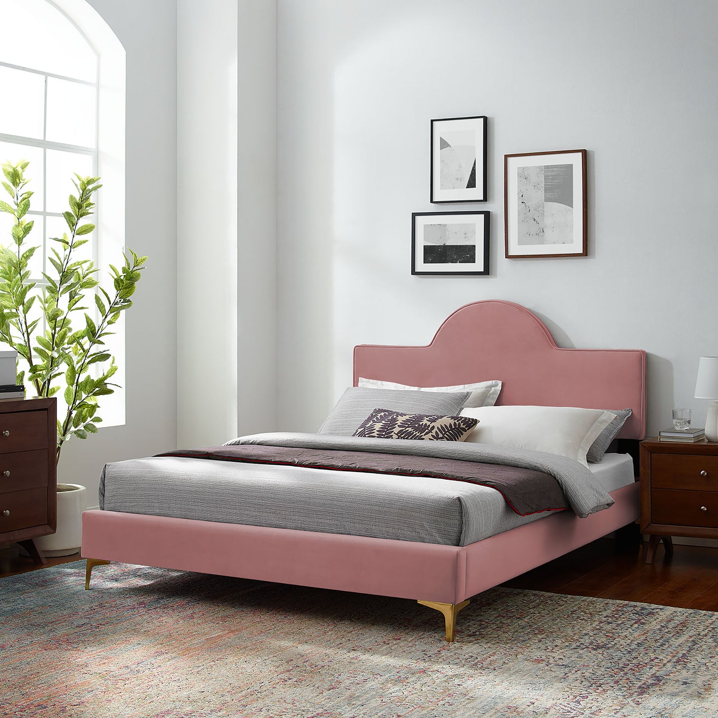 Sunny Performance Velvet Twin Bed