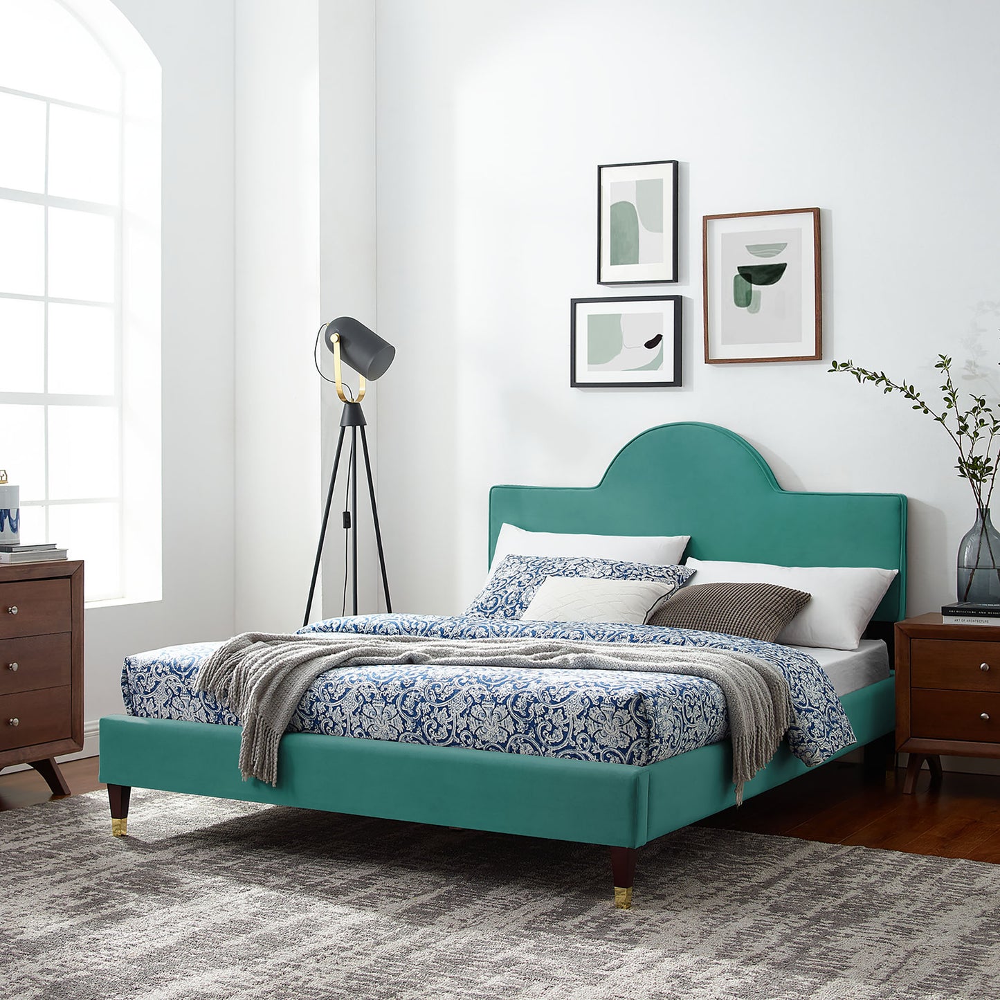 Aurora Performance Velvet Twin Bed