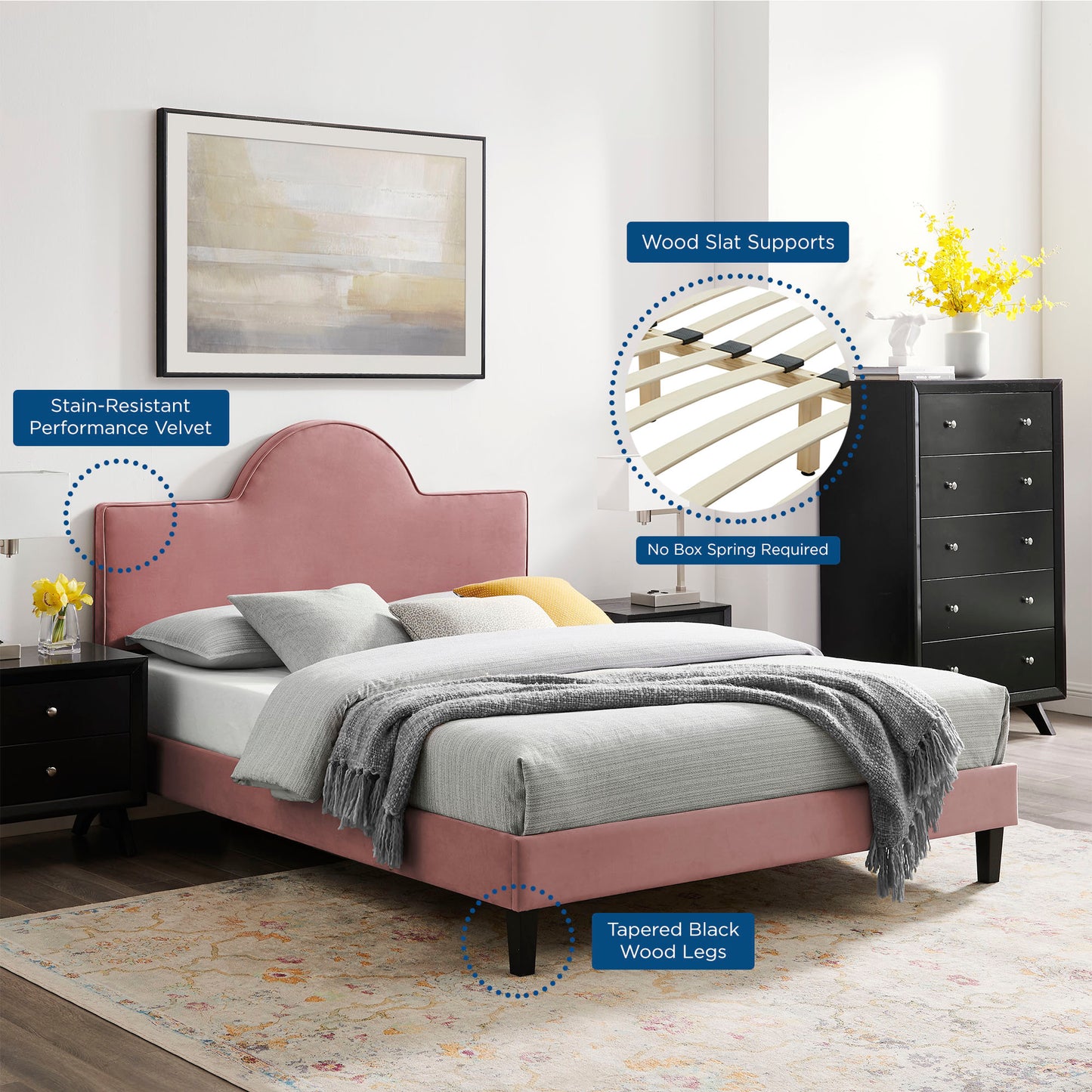 Soleil Performance Velvet King Bed