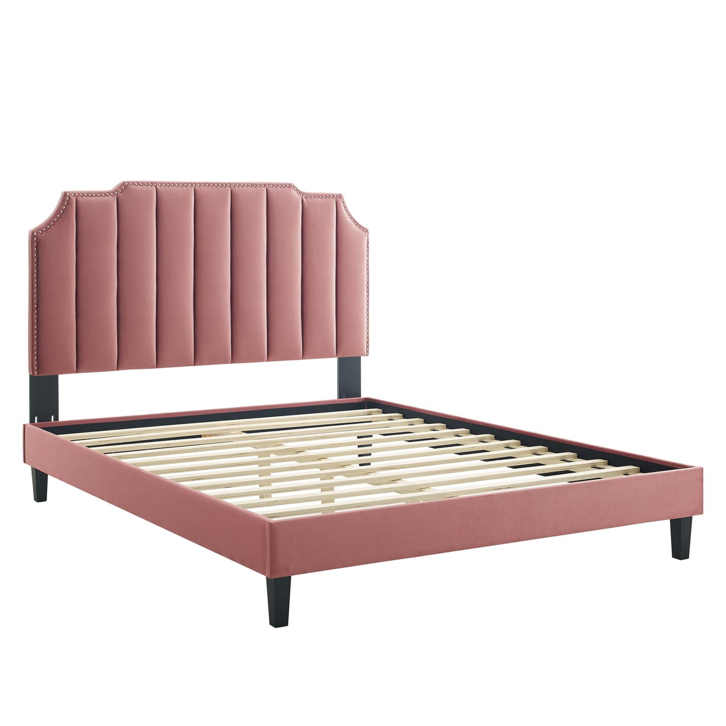 Cama King con plataforma de terciopelo Colette Performance de Modway