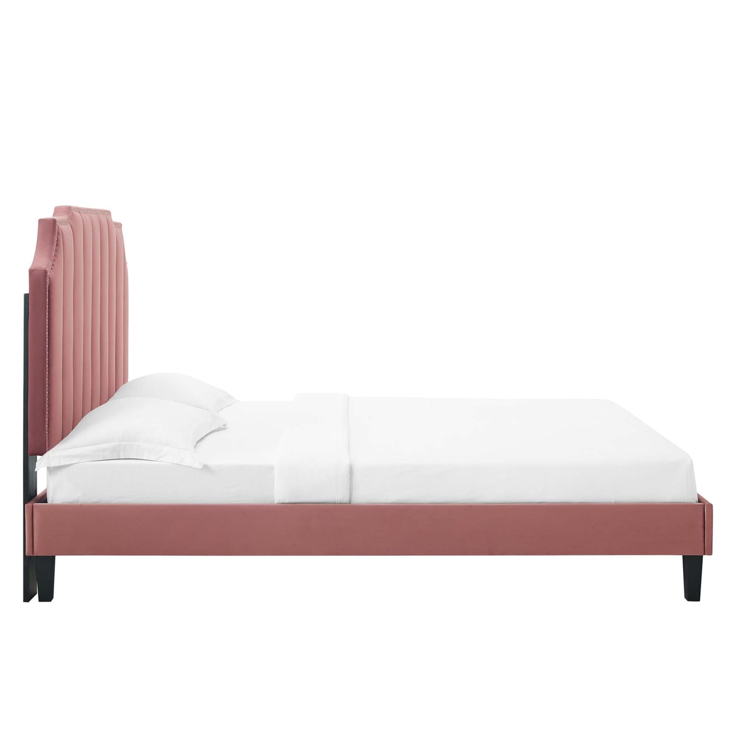 Cama King con plataforma de terciopelo Colette Performance de Modway