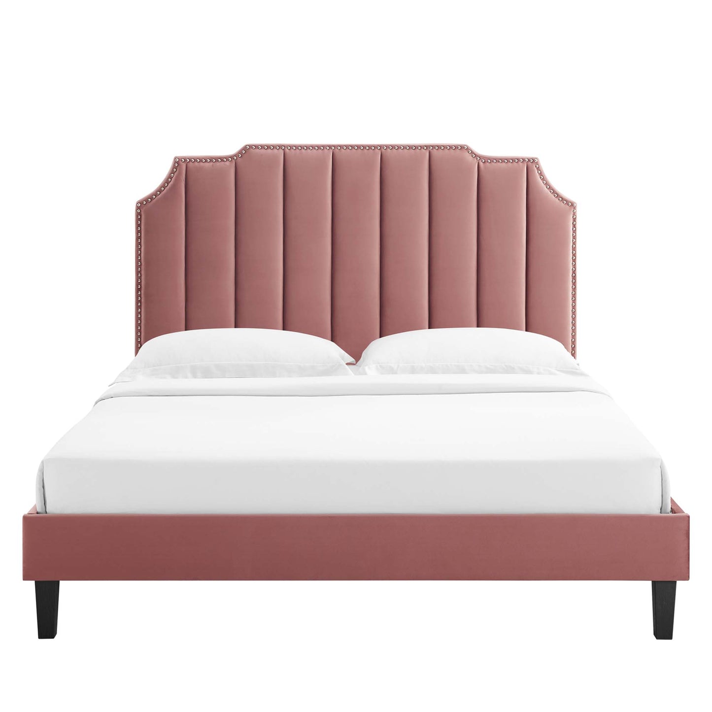 Cama King con plataforma de terciopelo Colette Performance de Modway