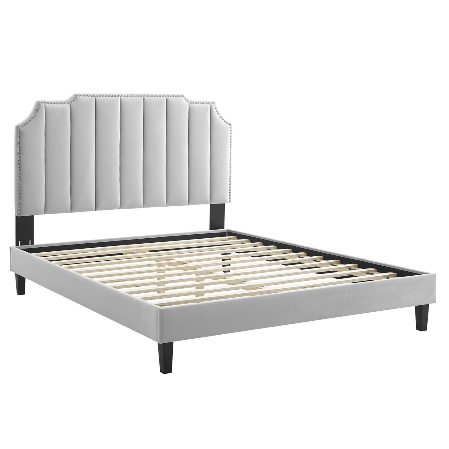 Cama King con plataforma de terciopelo Colette Performance de Modway