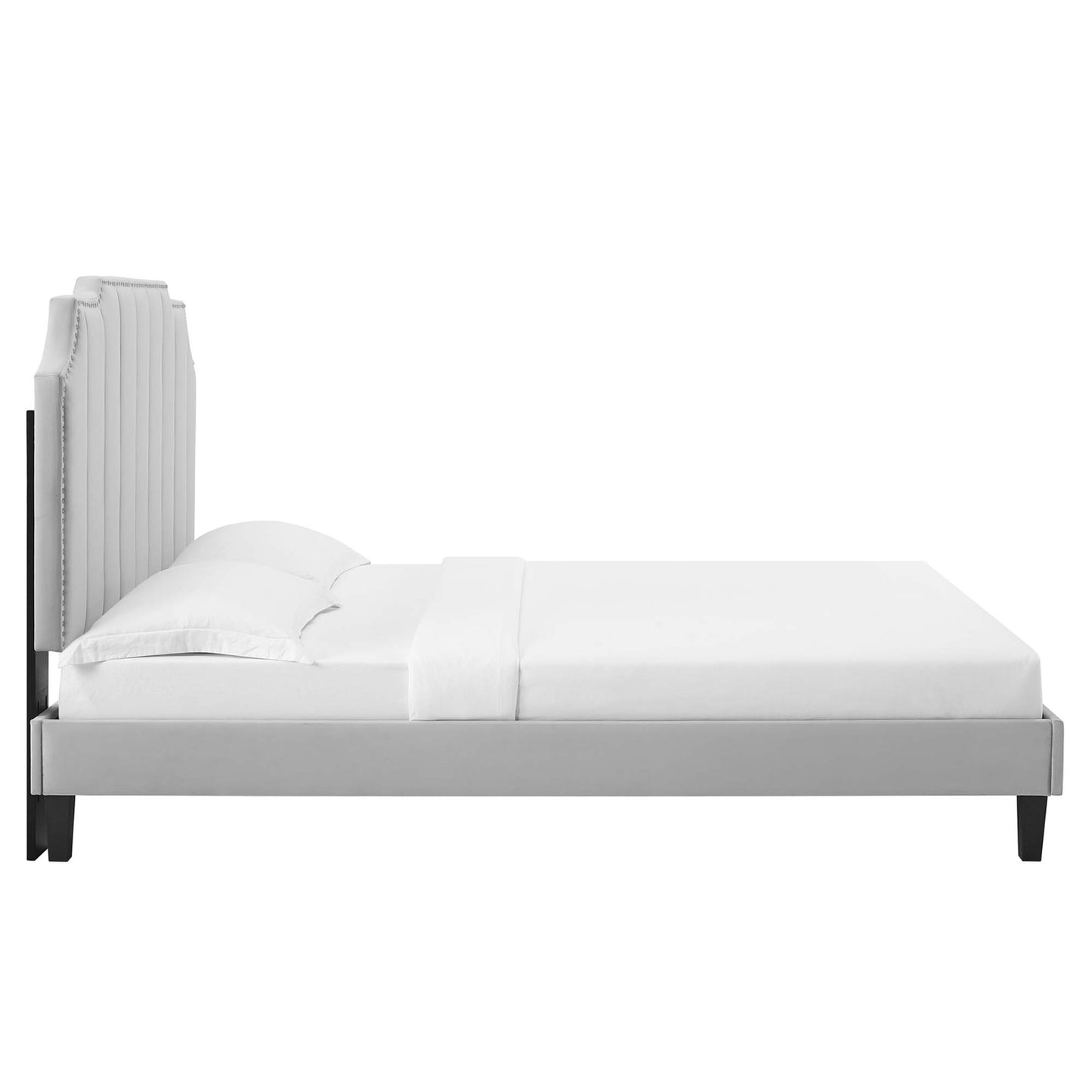 Cama King con plataforma de terciopelo Colette Performance de Modway