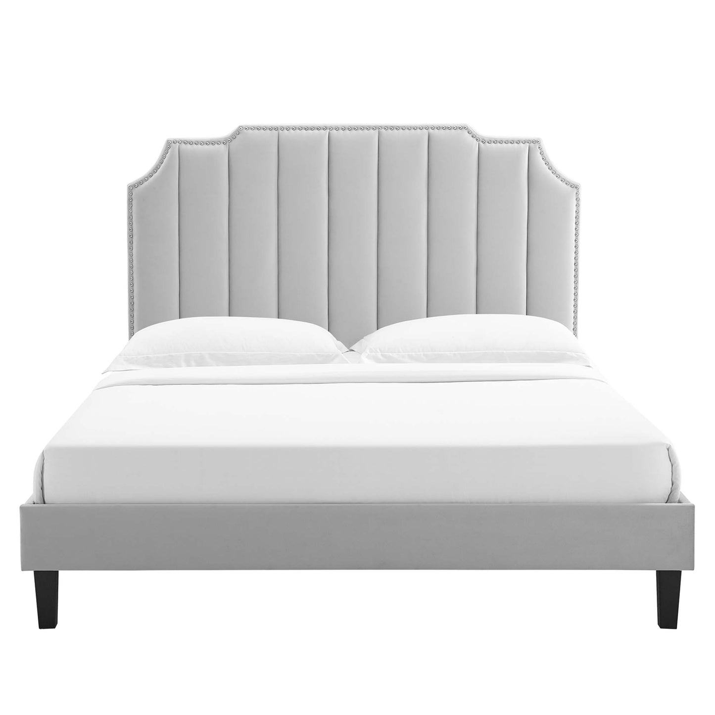 Cama King con plataforma de terciopelo Colette Performance de Modway