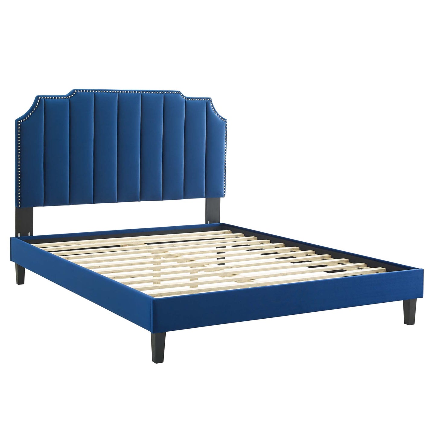 Cama King con plataforma de terciopelo Colette Performance de Modway