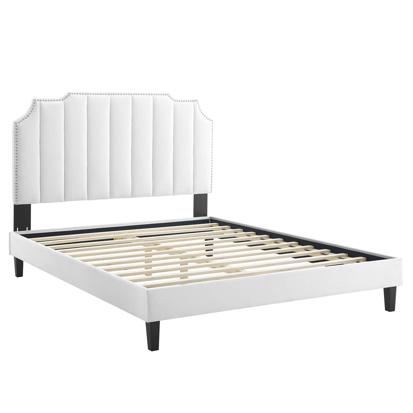 Cama King con plataforma de terciopelo Colette Performance de Modway