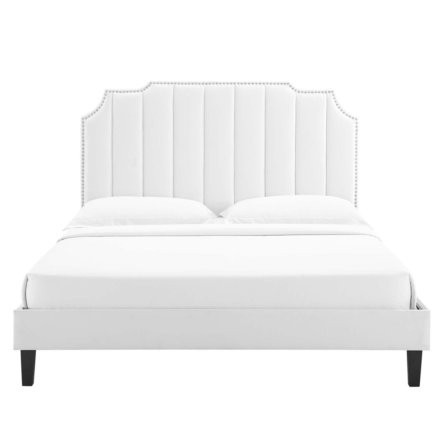 Cama King con plataforma de terciopelo Colette Performance de Modway