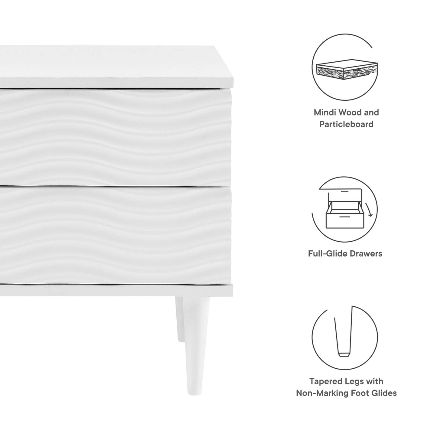 Wavelet 2-Drawer Nightstand