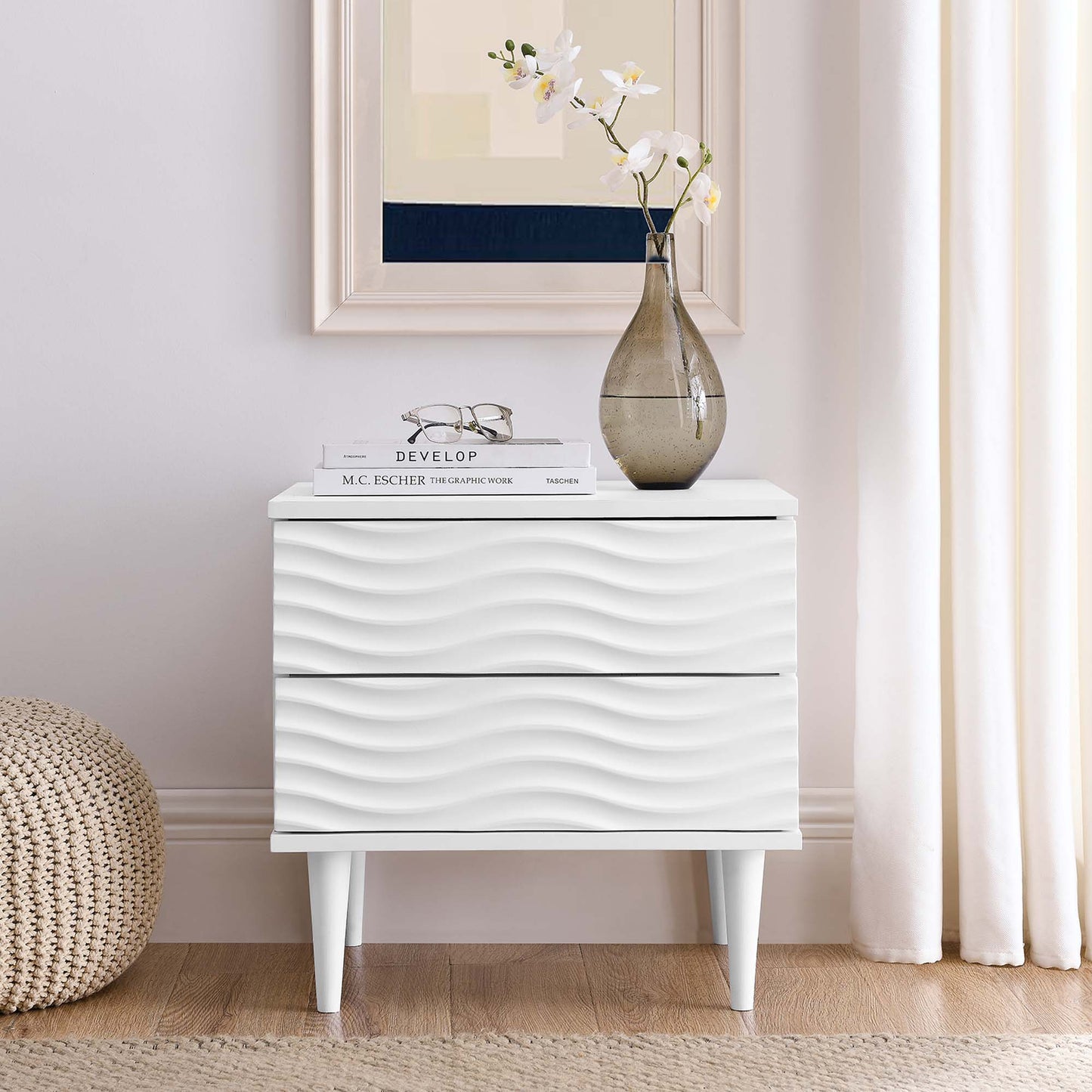 Wavelet 2-Drawer Nightstand