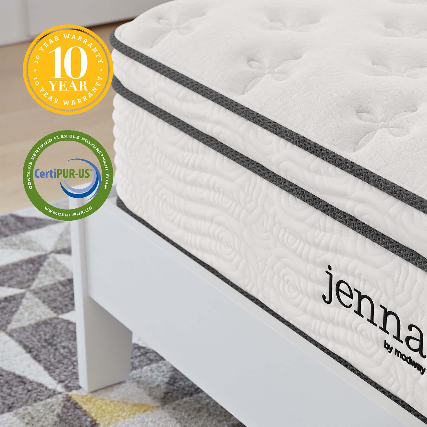 Colchón Jenna de 12" con resortes internos y espuma de Modway