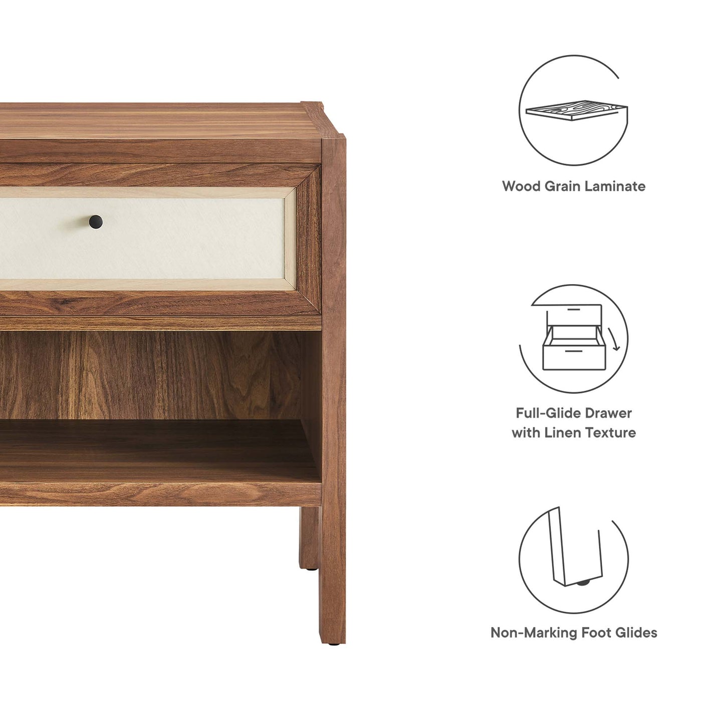 Capri Wood Grain Nightstand