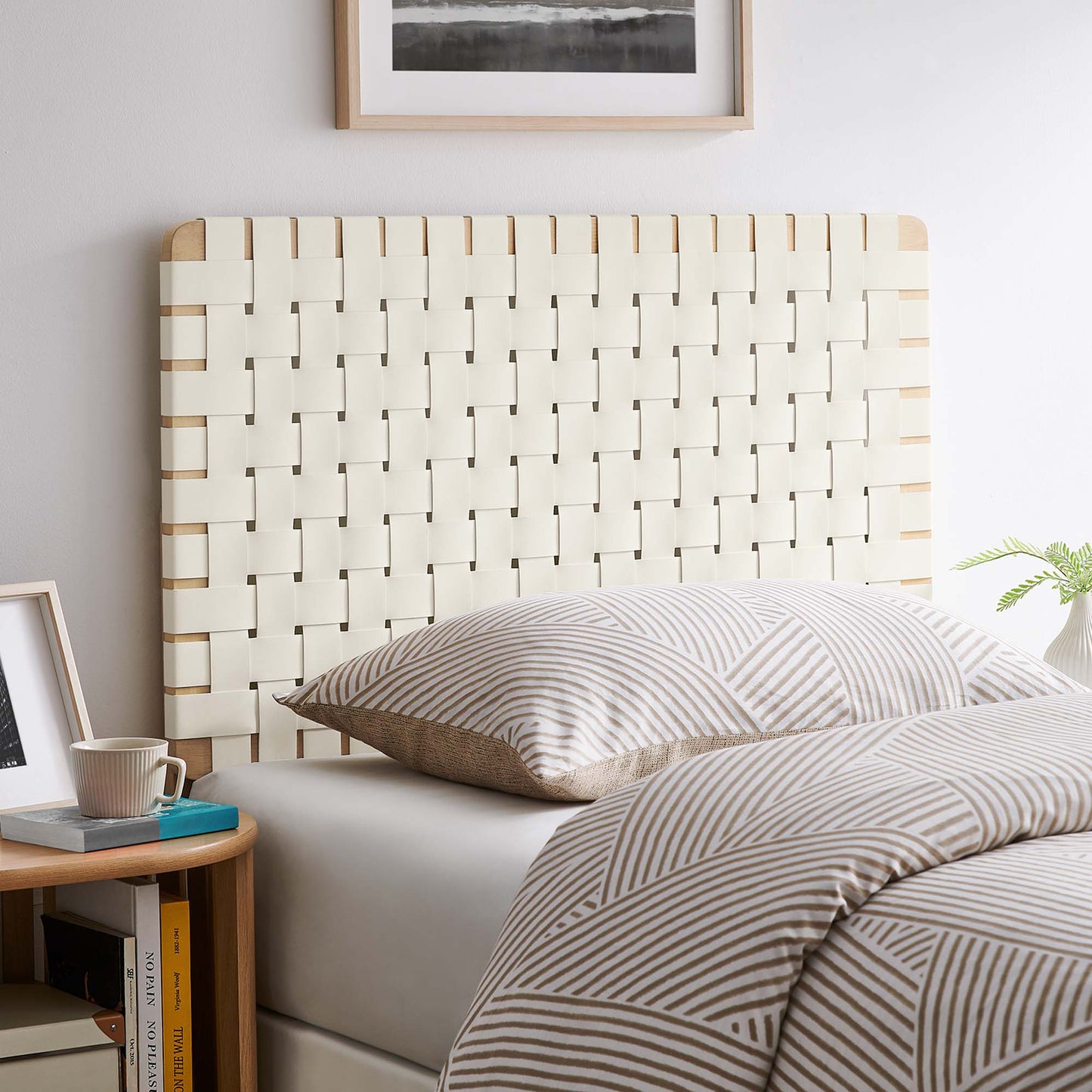 Sparta Weave Vegan Leather Twin Headboard