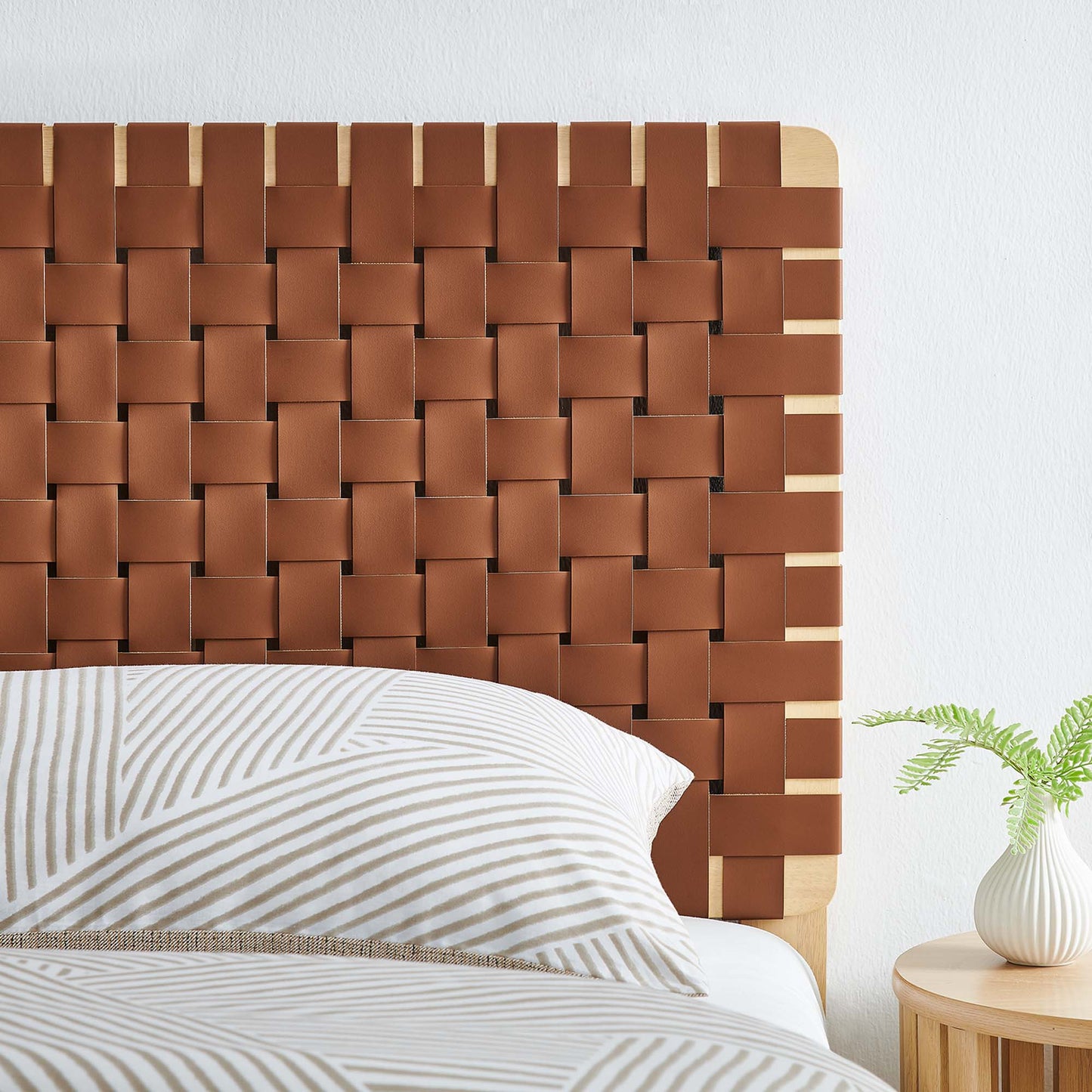 Sparta Weave Vegan Leather Twin Headboard