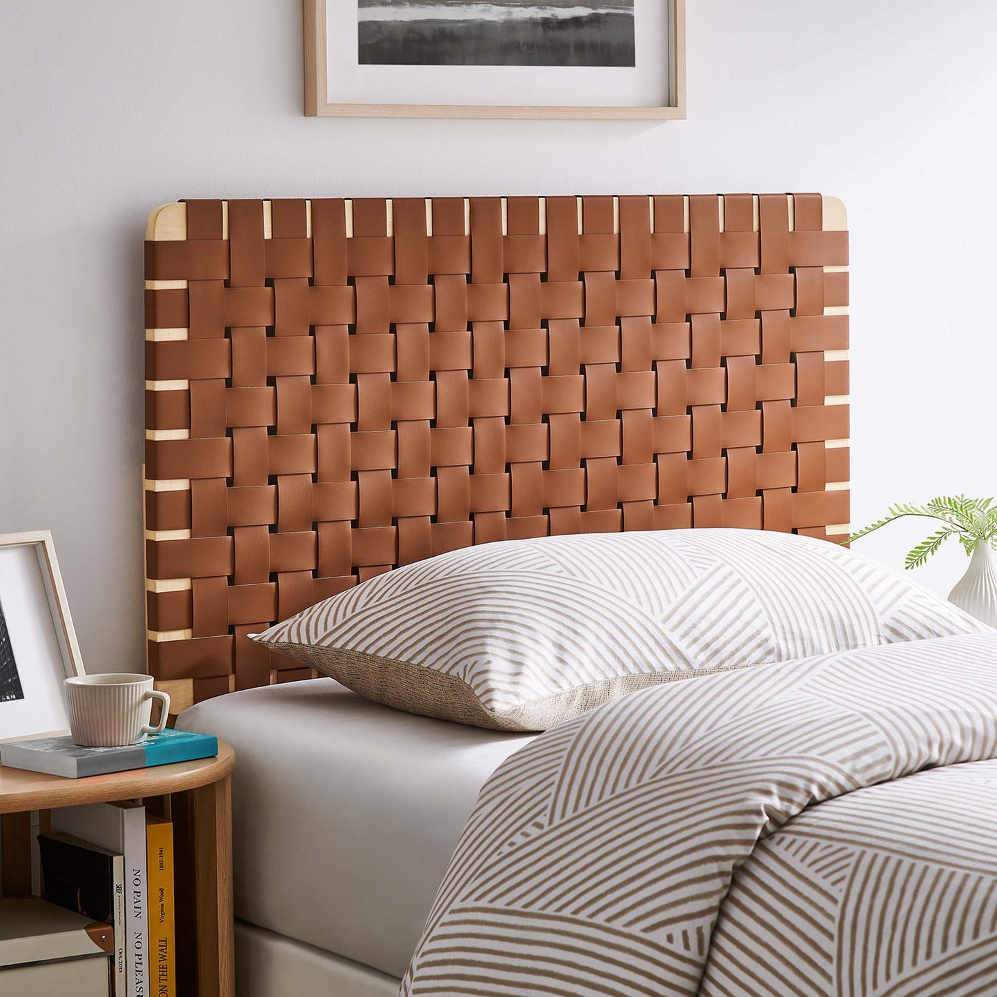 Sparta Weave Vegan Leather Twin Headboard