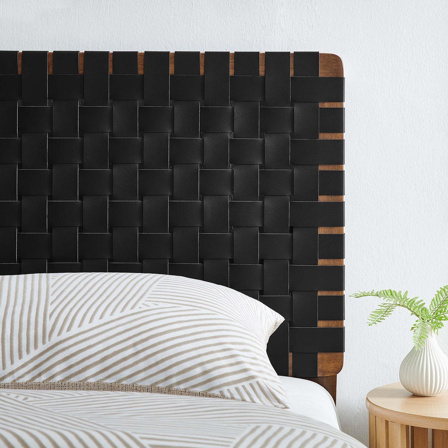 Sparta Weave Vegan Leather Twin Headboard