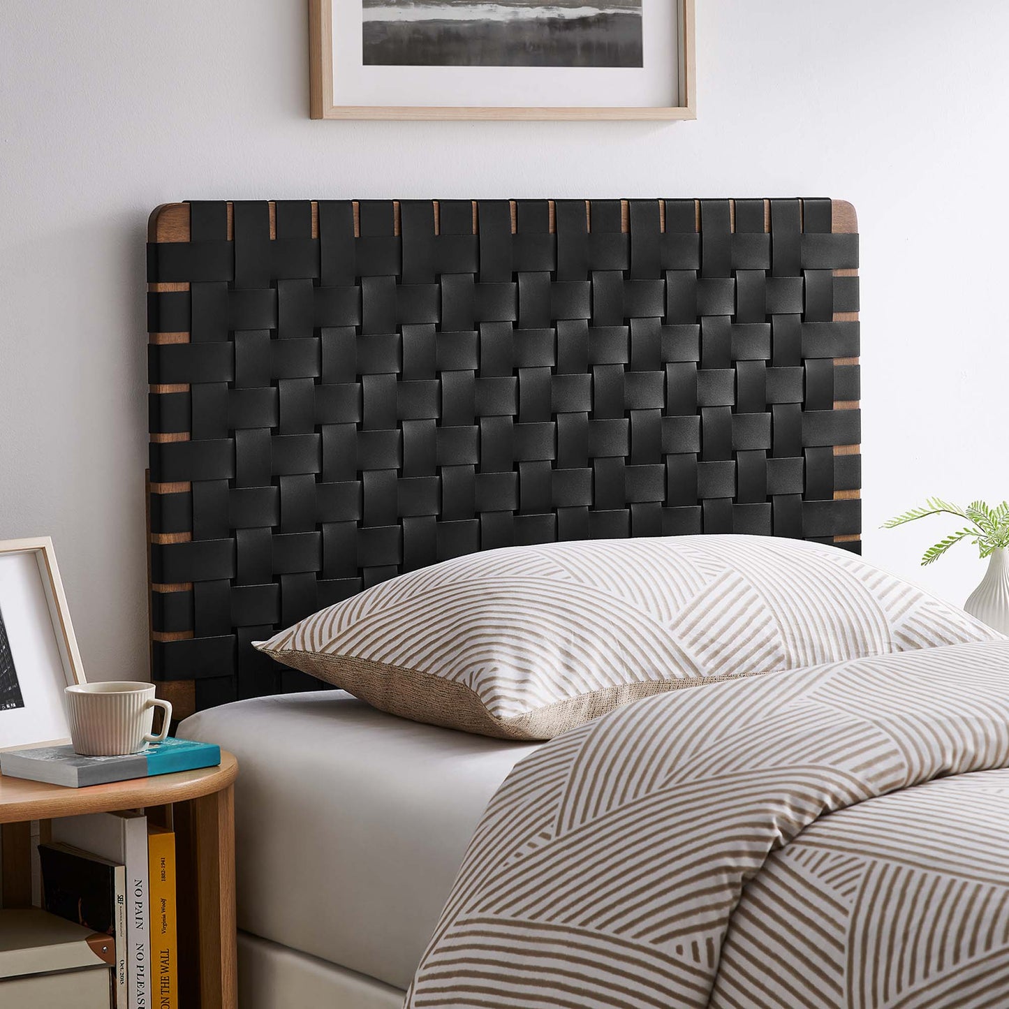 Sparta Weave Vegan Leather Twin Headboard