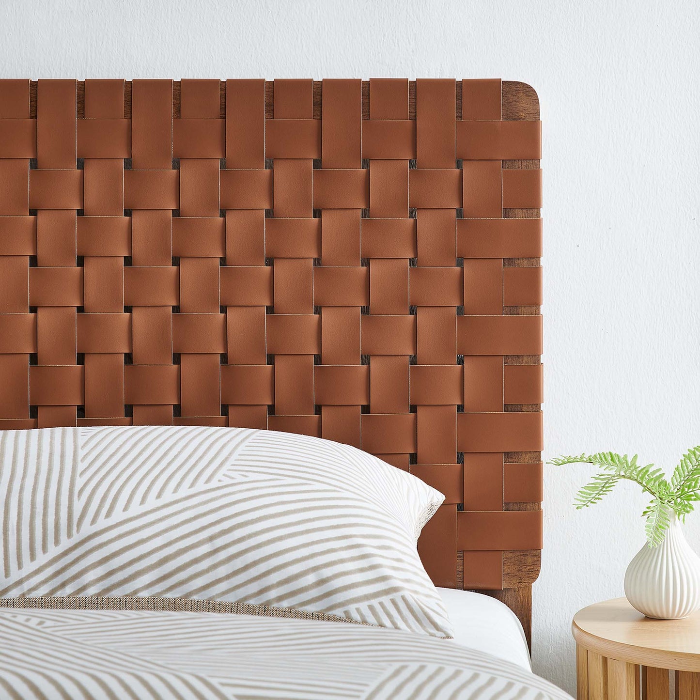 Sparta Weave Vegan Leather Twin Headboard