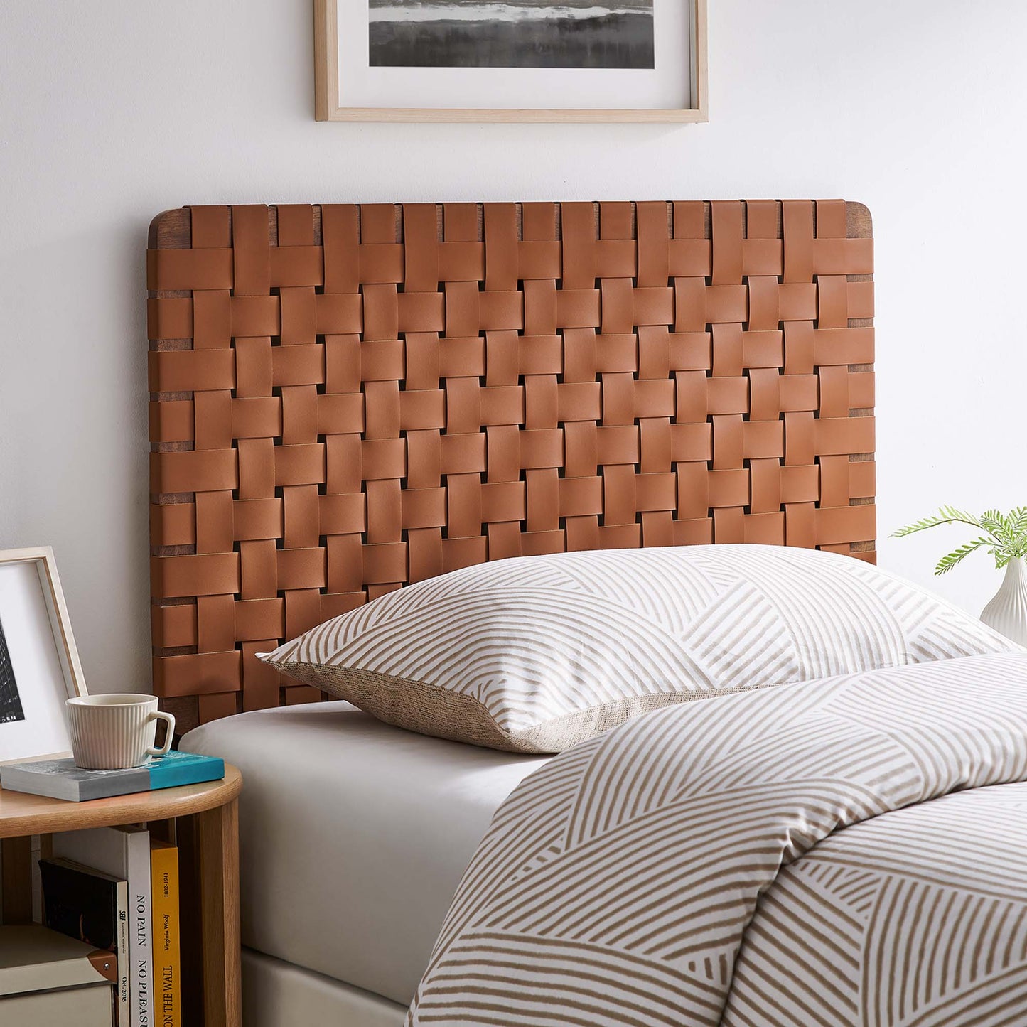 Sparta Weave Vegan Leather Twin Headboard