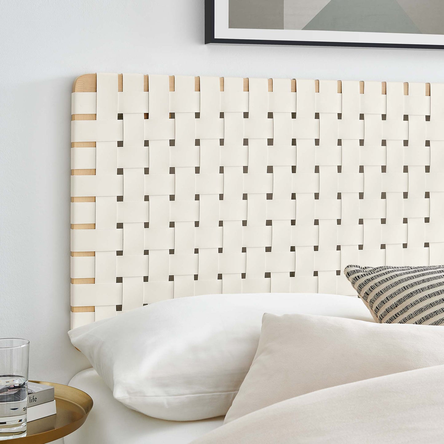 Sparta Weave Vegan Leather Full Headboard