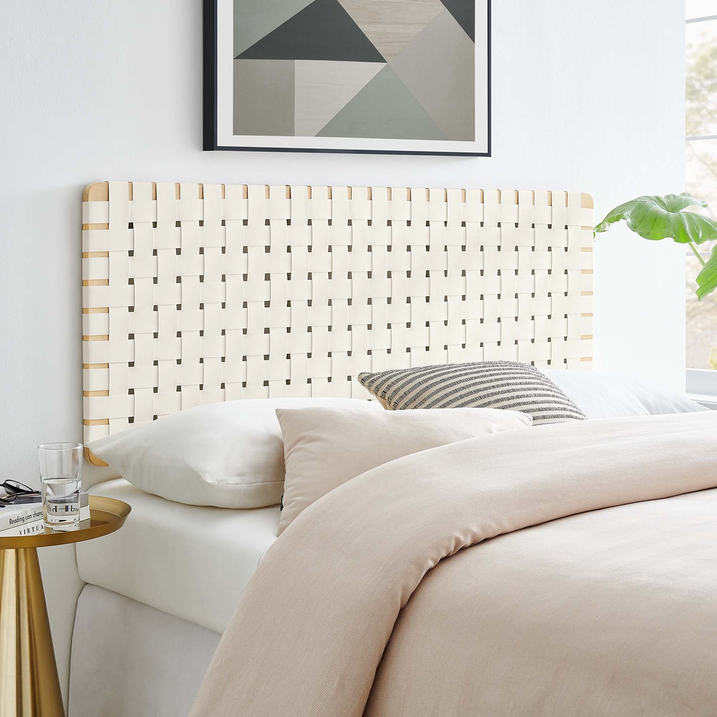 Sparta Weave Vegan Leather Full Headboard