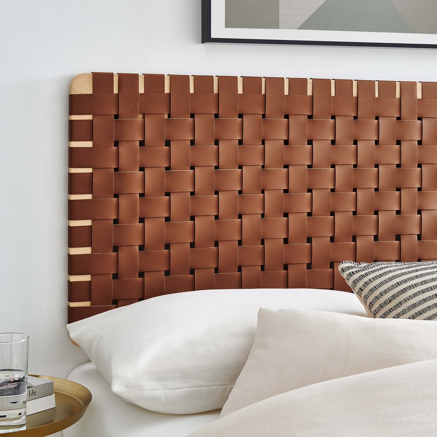 Sparta Weave Vegan Leather Full Headboard