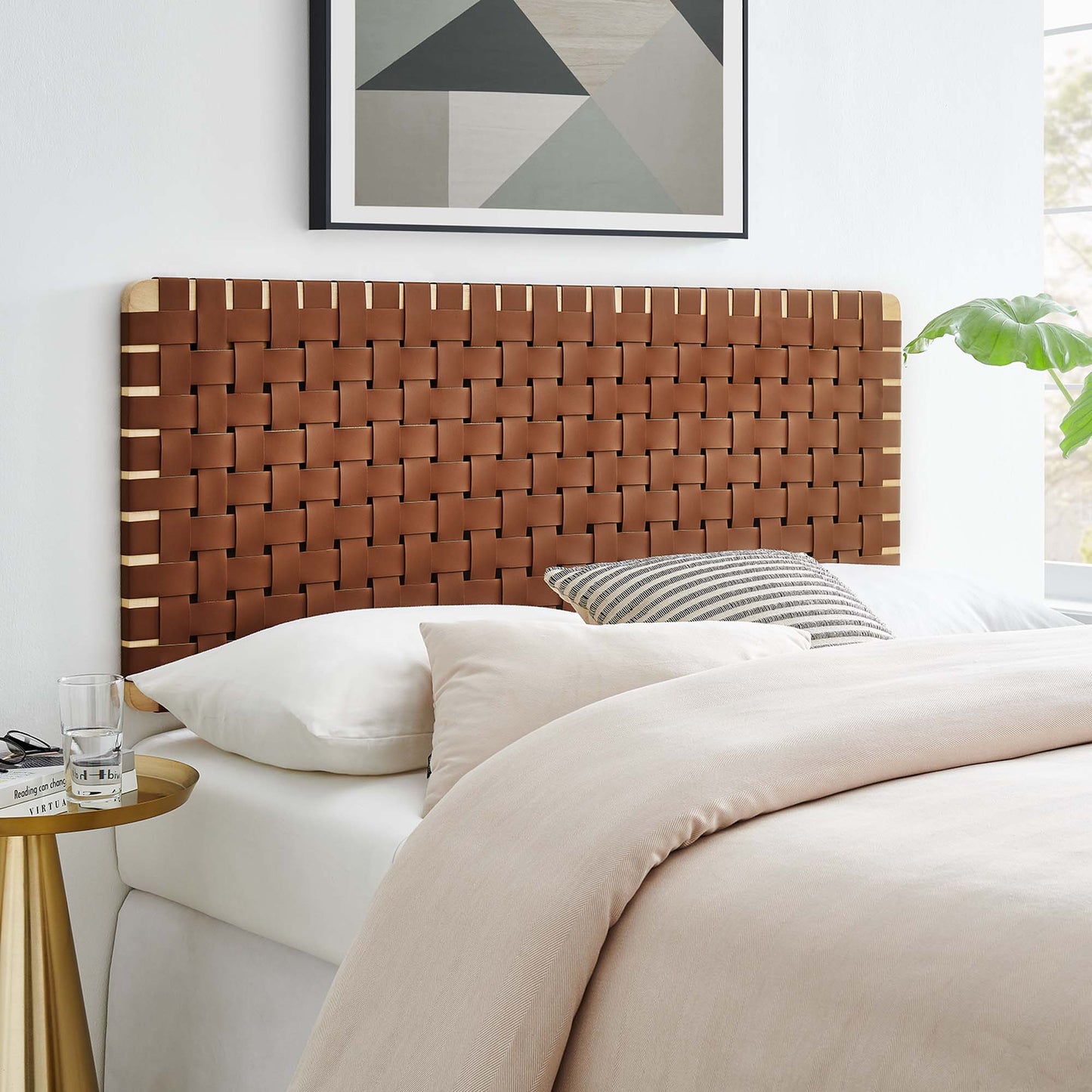 Sparta Weave Vegan Leather Full Headboard