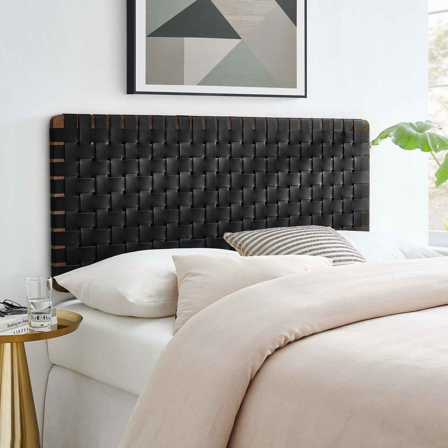 Sparta Weave Vegan Leather Full Headboard