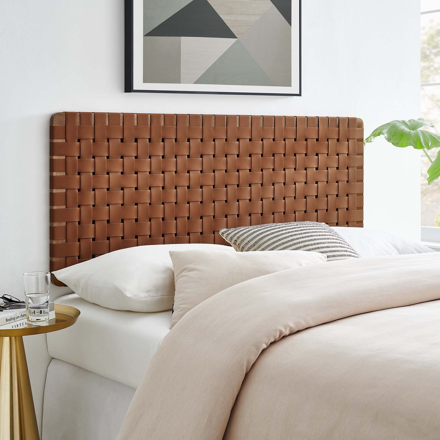 Sparta Weave Vegan Leather Full Headboard