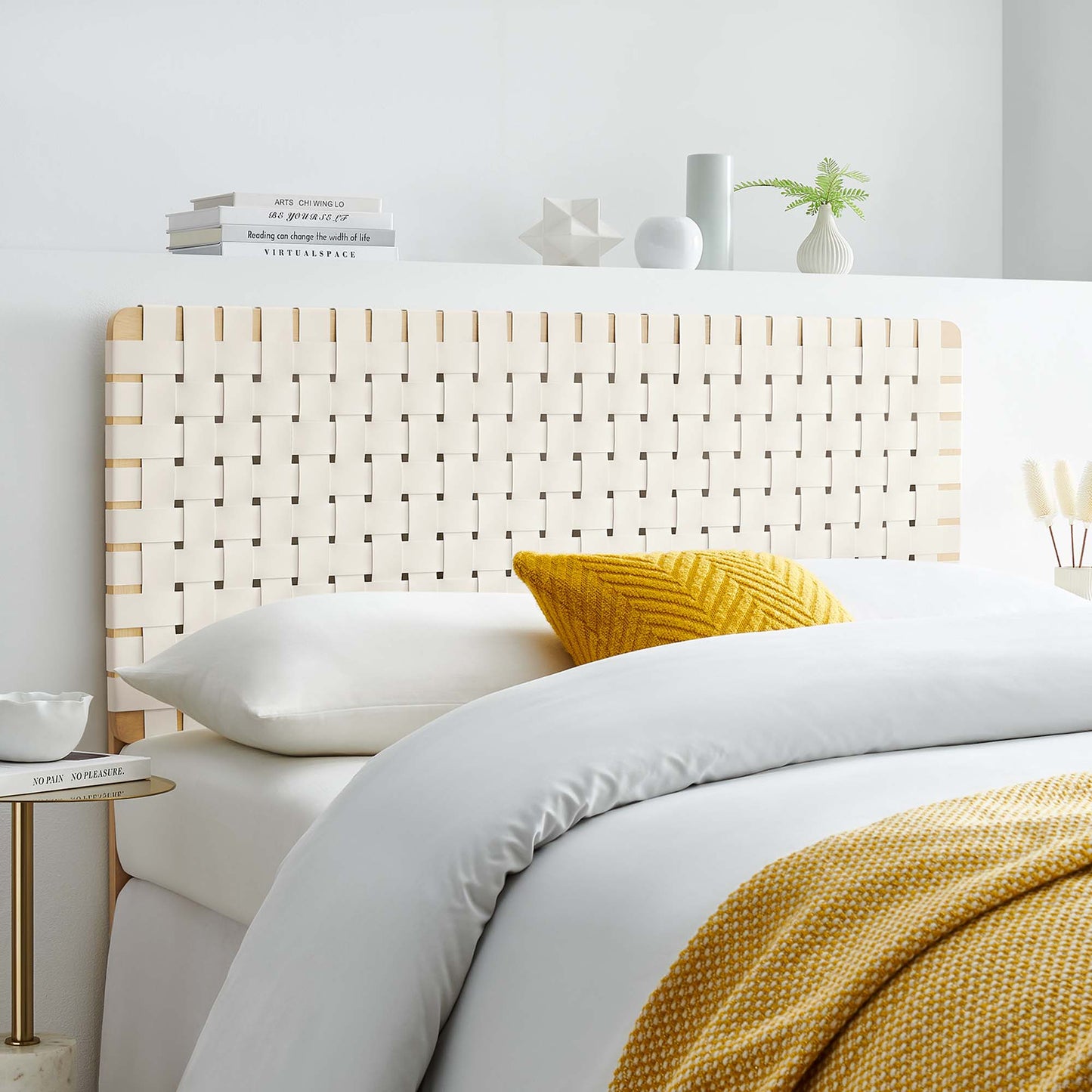 Sparta Weave Vegan Leather Full Headboard