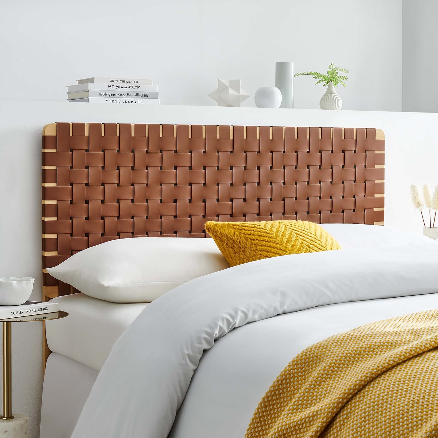 Sparta Weave Vegan Leather Full Headboard