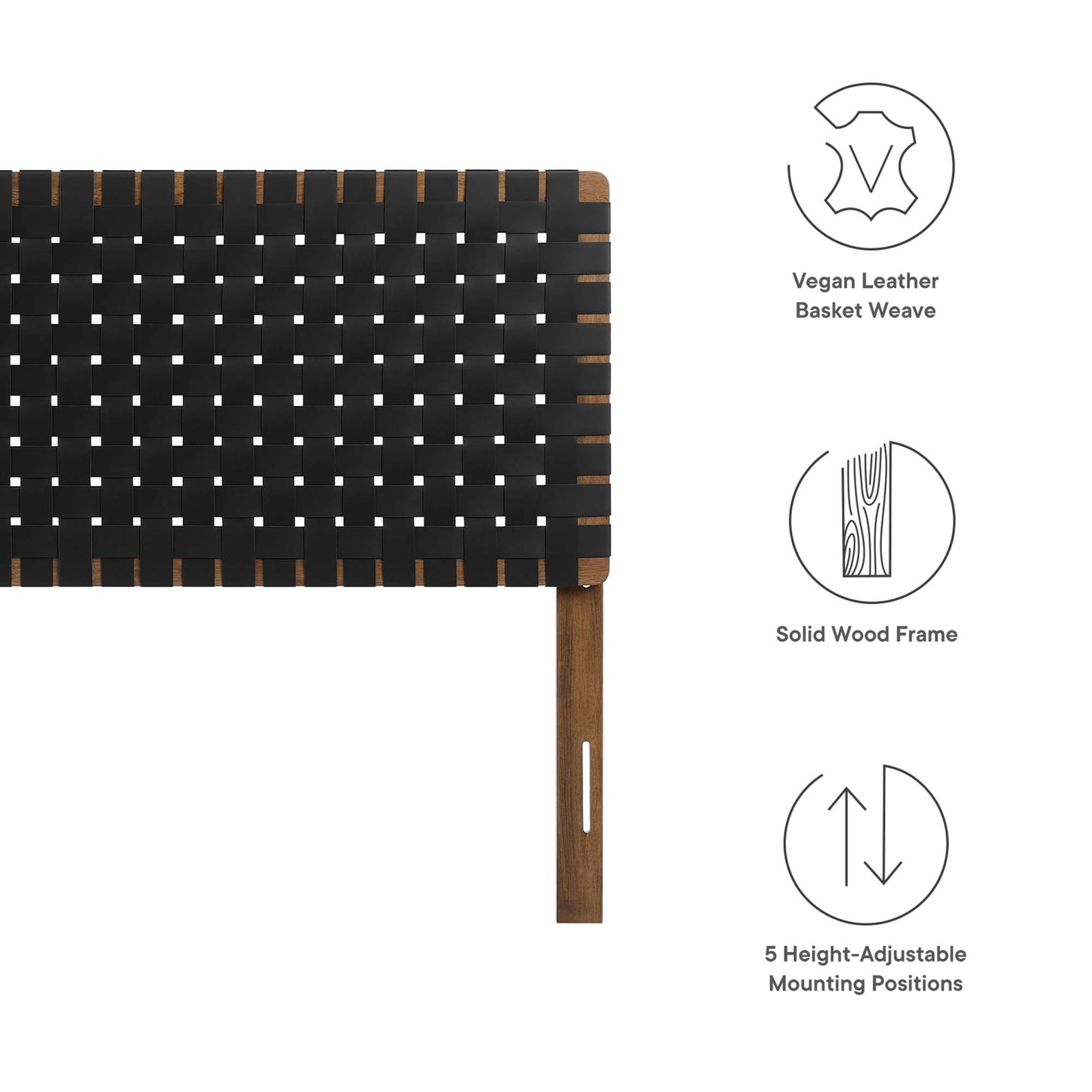 Sparta Weave Vegan Leather Full Headboard