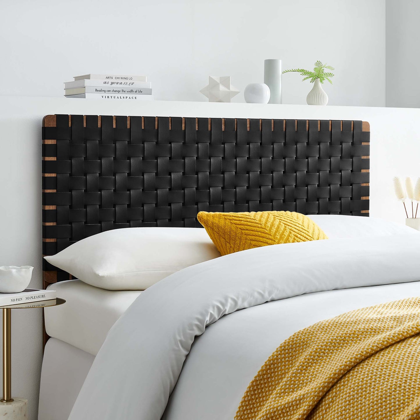 Sparta Weave Vegan Leather Full Headboard