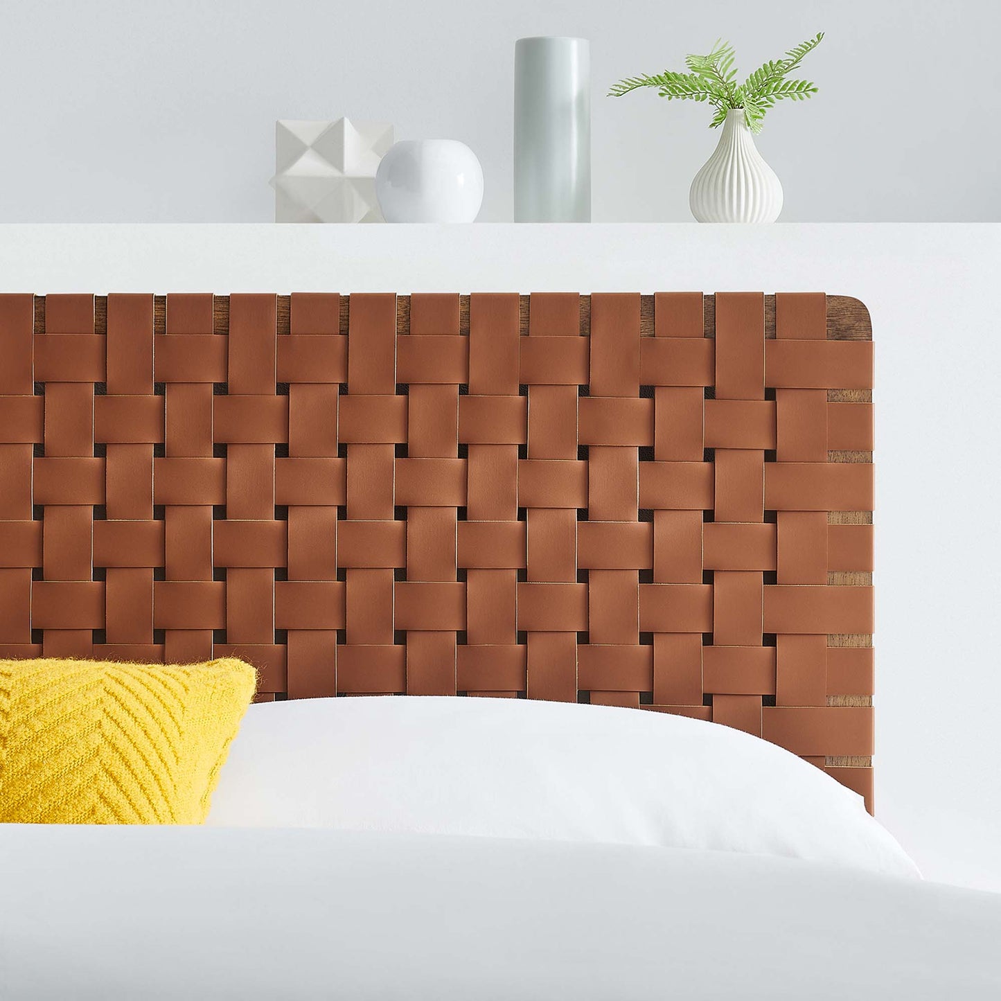 Sparta Weave Vegan Leather Full Headboard