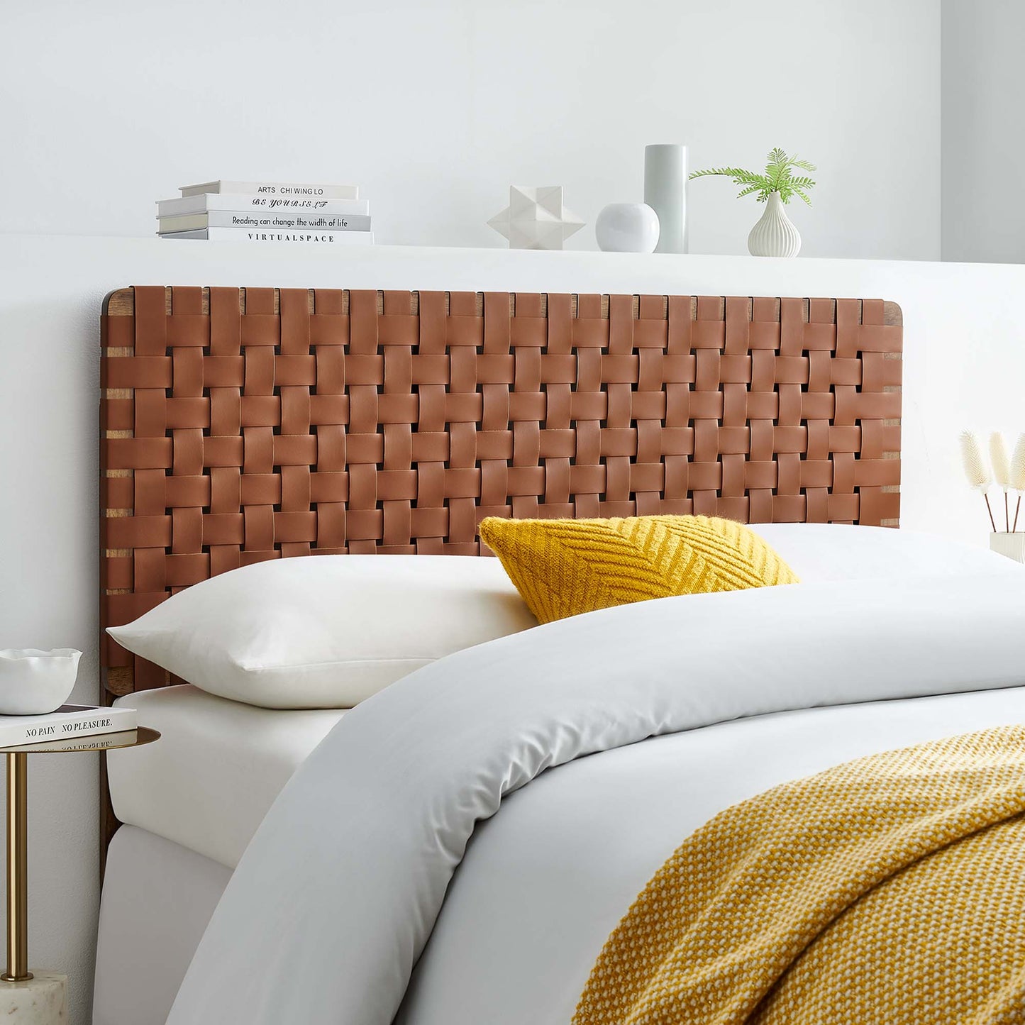 Sparta Weave Vegan Leather Full Headboard