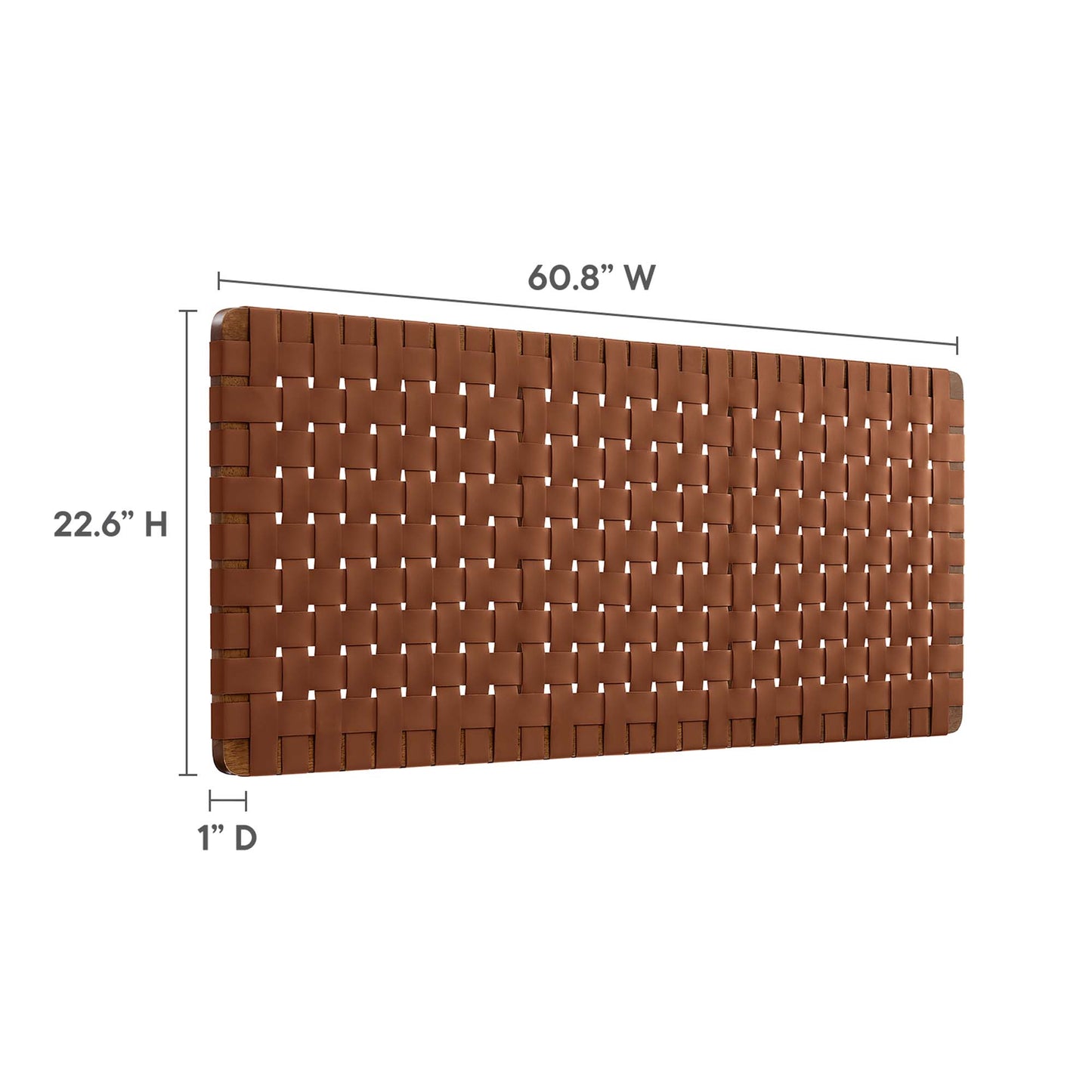 Sparta Weave Wall-Mount Vegan Leather Queen Headboard