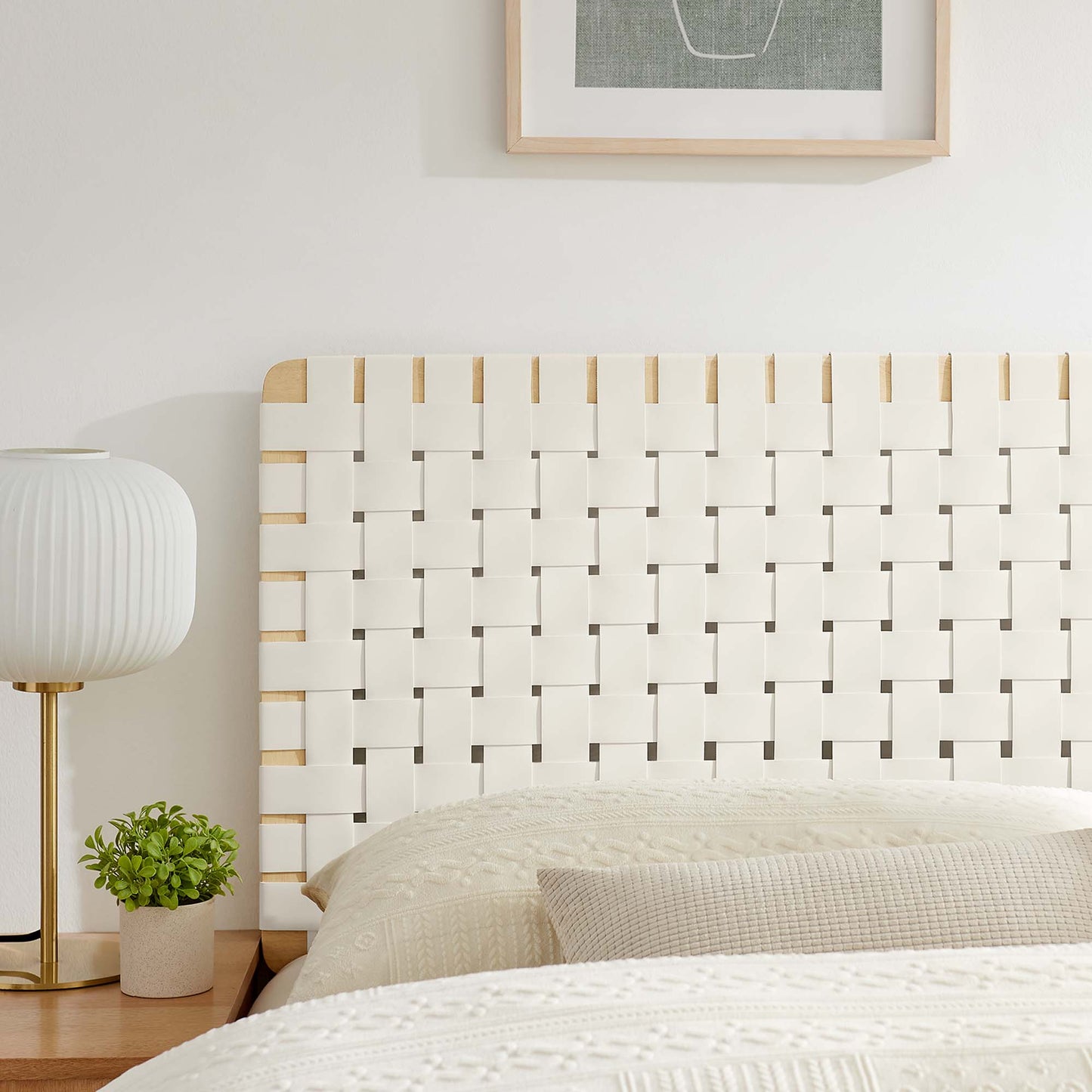 Sparta Weave Vegan Leather Queen Headboard