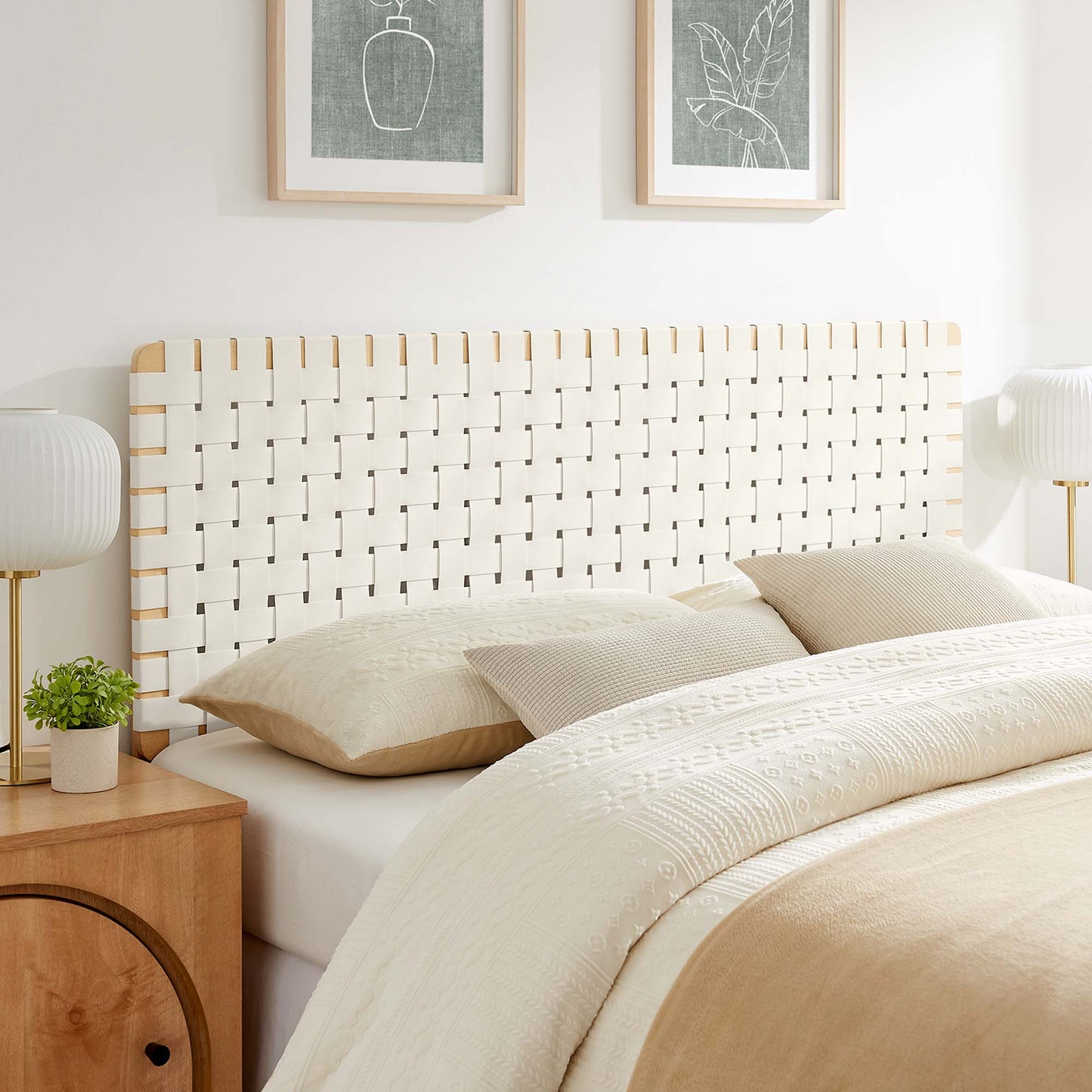 Sparta Weave Vegan Leather Queen Headboard