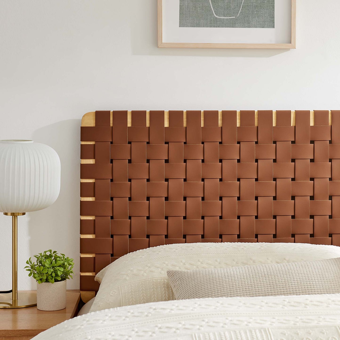 Sparta Weave Vegan Leather Queen Headboard