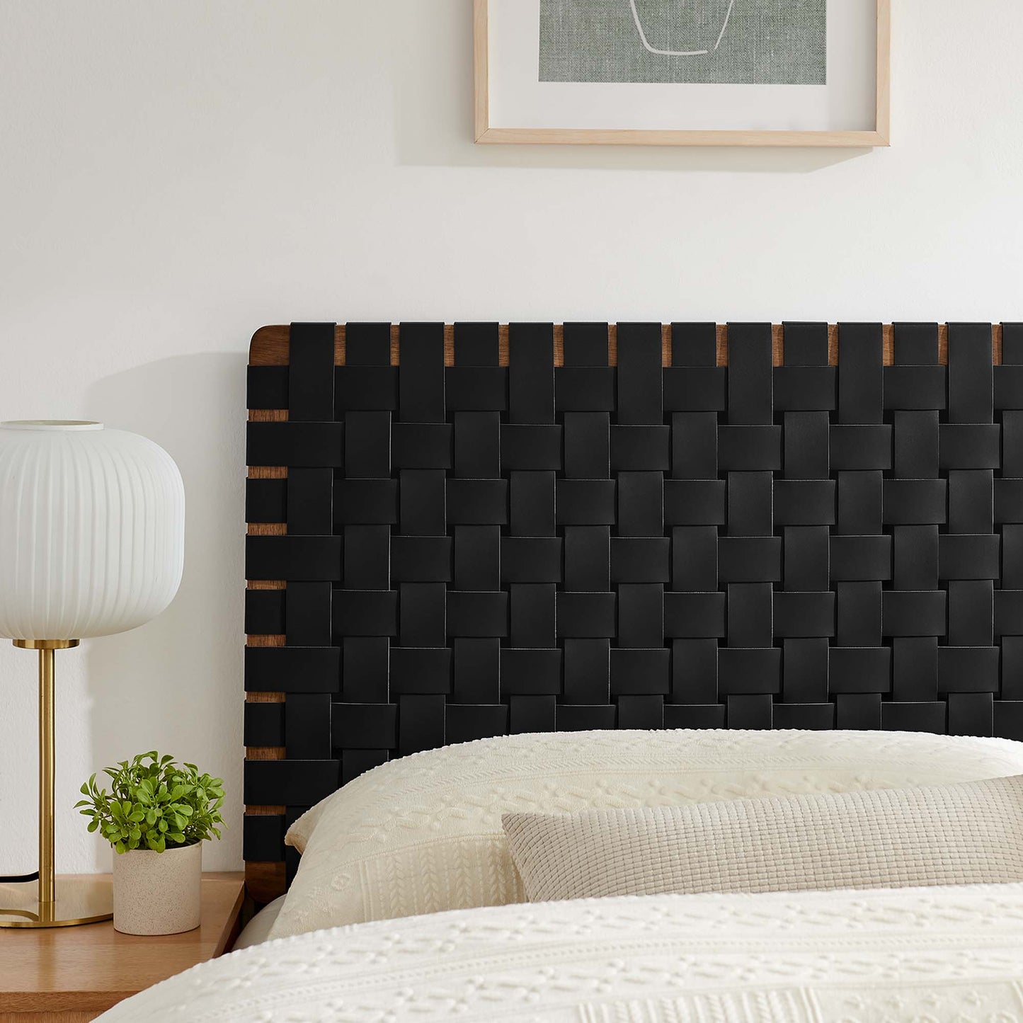 Sparta Weave Vegan Leather Queen Headboard