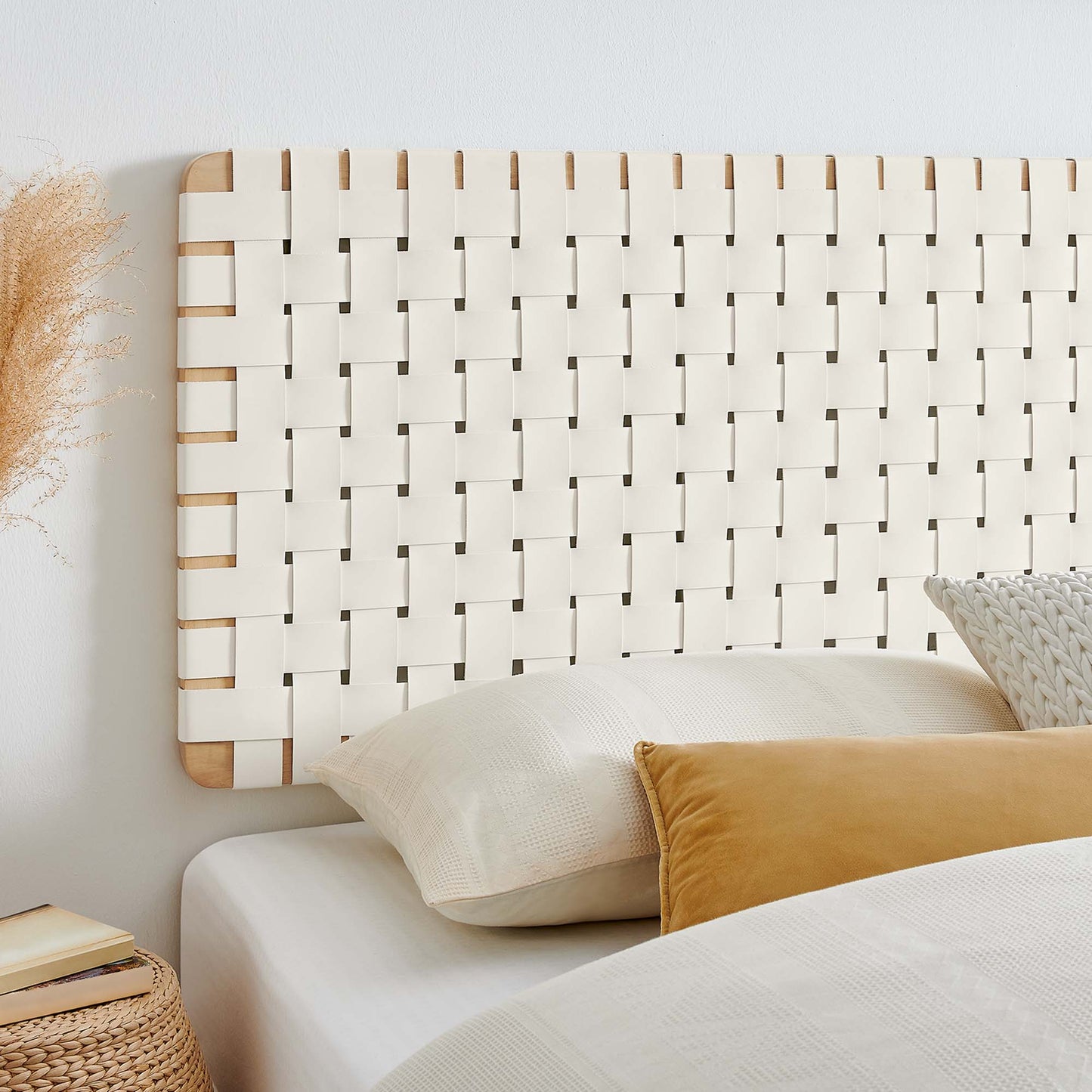 Sparta Weave Wall-Mount Vegan Leather King Headboard