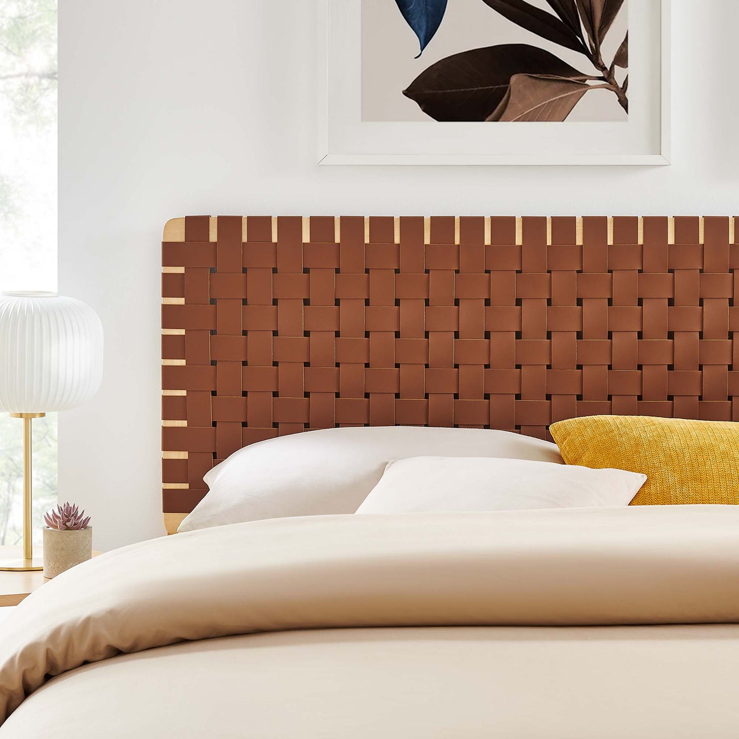 Sparta Weave Vegan Leather King Headboard