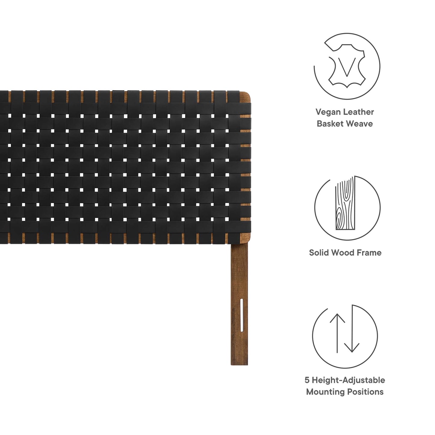 Sparta Weave Vegan Leather King Headboard