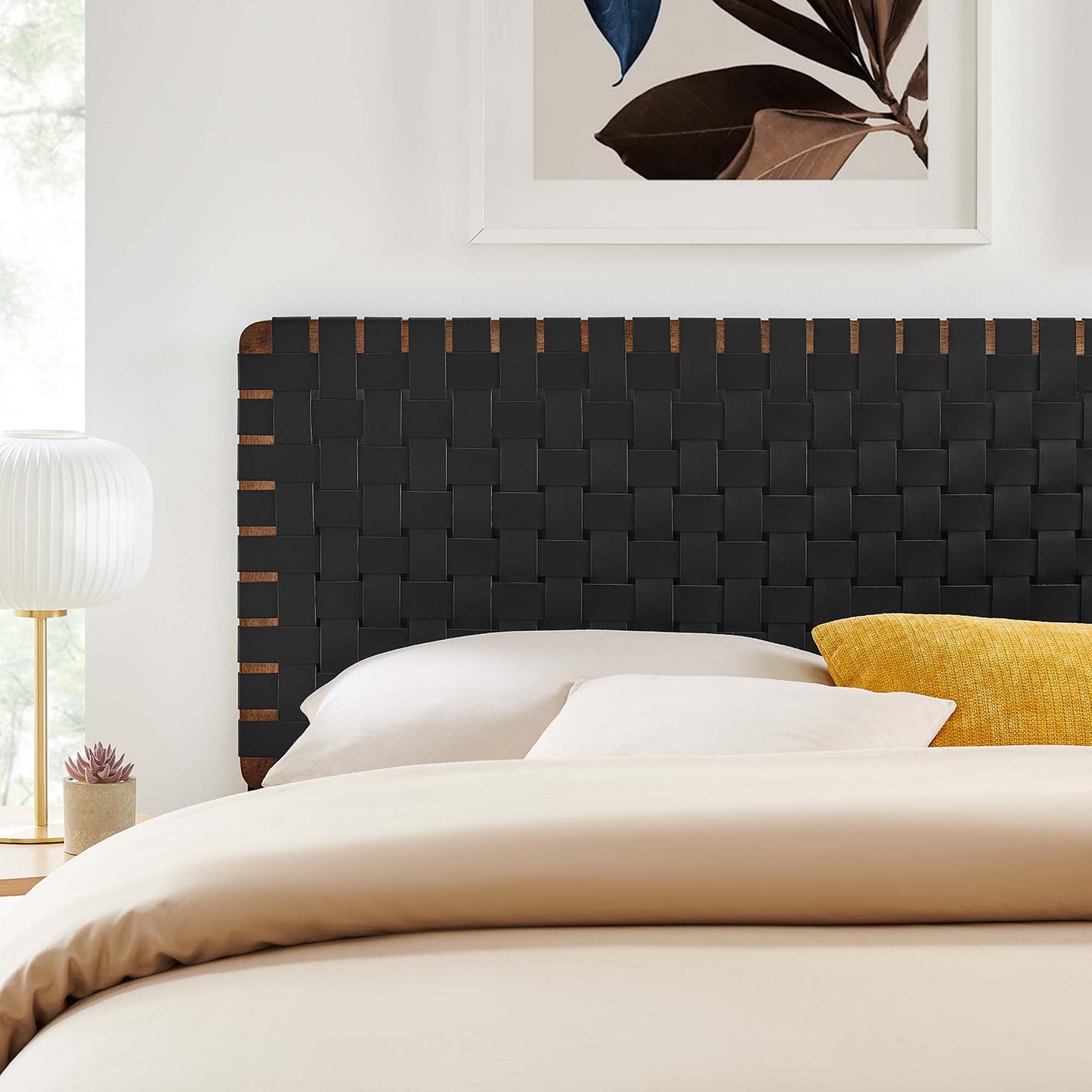 Sparta Weave Vegan Leather King Headboard