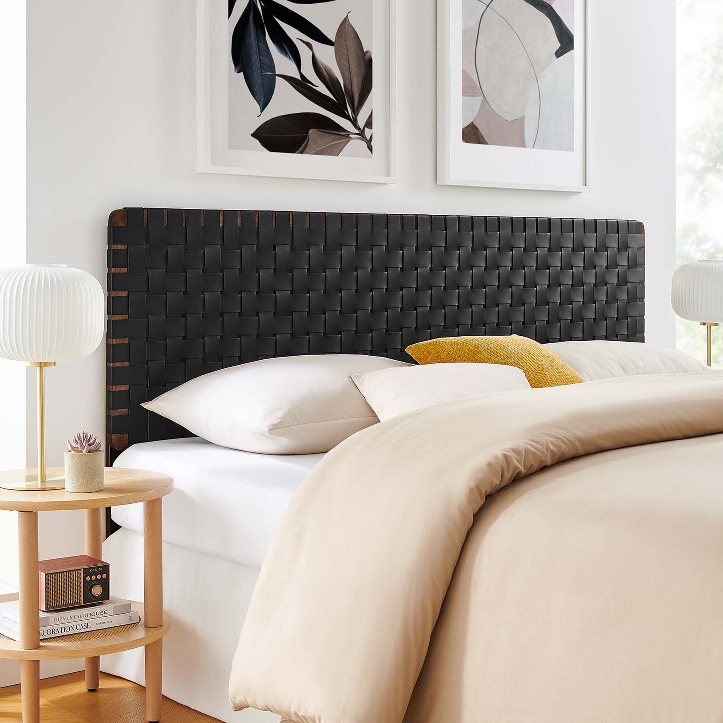 Sparta Weave Vegan Leather King Headboard