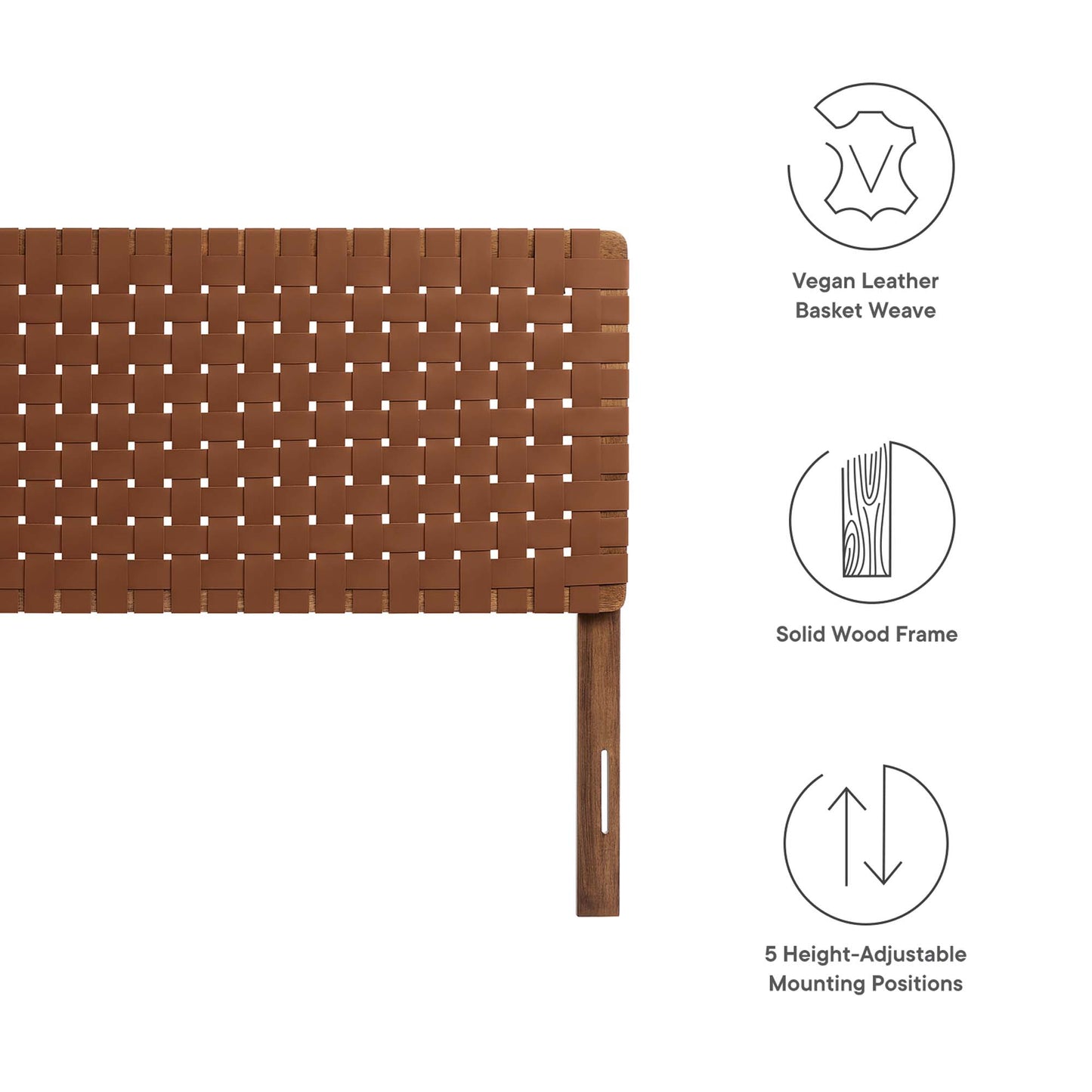 Sparta Weave Vegan Leather King Headboard